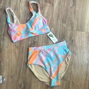 Palms away Colorful Bikini Set